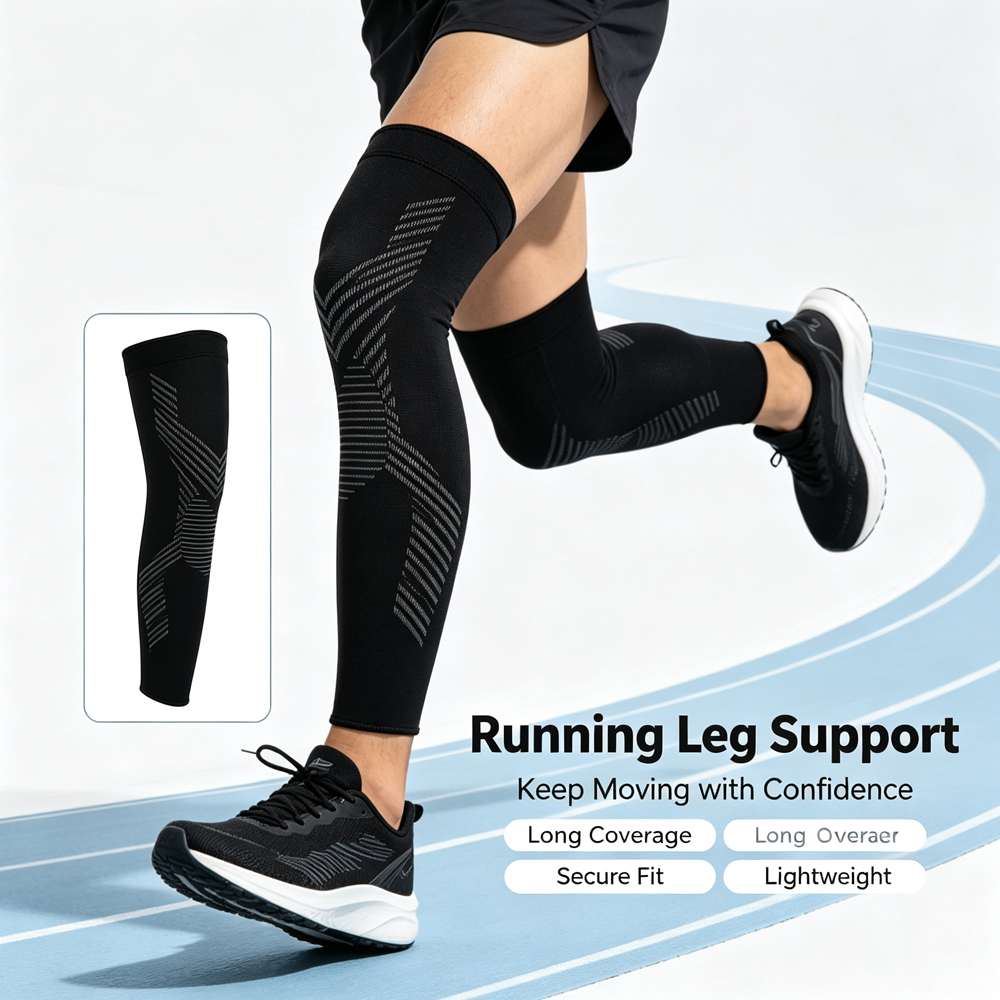 Compression Sleeve Calf - 1/2 pasang pelindung kompresi seluruh kaki,
